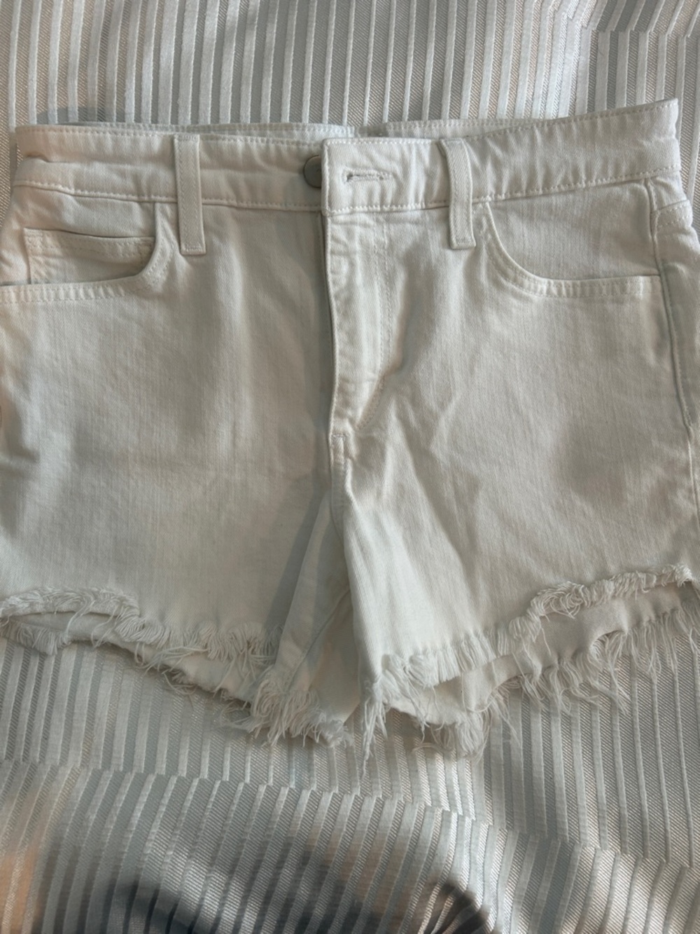 Joe's Jeans White Frayed Hem Denim Shorts